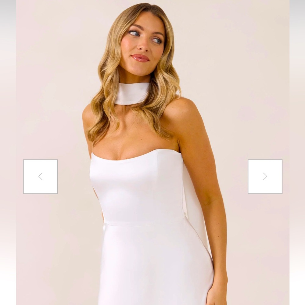 Park & Fifth White Satin Neck Wrap Scarf